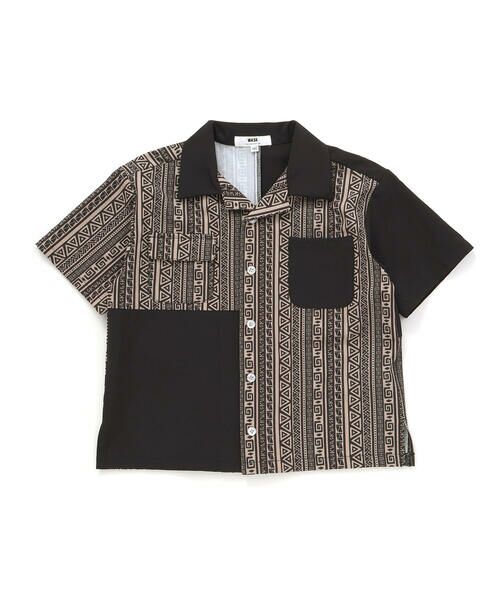 WASK / ワスク シャツ・ブラウス | 【お揃い】ネイティブ柄切り替えアロハウェザーシャツ(100~160cm) | 詳細6