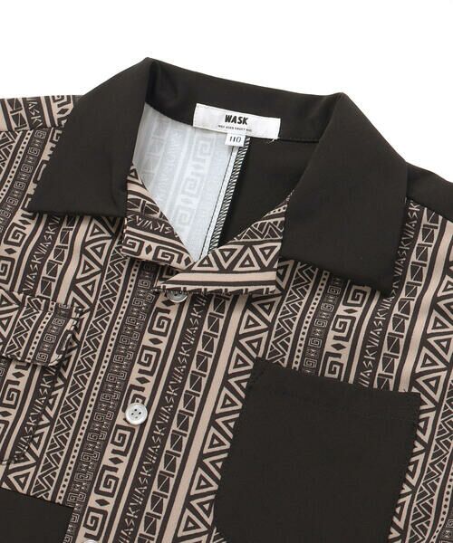 WASK / ワスク シャツ・ブラウス | 【お揃い】ネイティブ柄切り替えアロハウェザーシャツ(100~160cm) | 詳細8