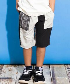 WASK / ワスク ショート・ハーフ・半端丈パンツ | 【お揃い】5.5分丈ネイティブ柄切り替えウェザーパンツ(100~160cm)