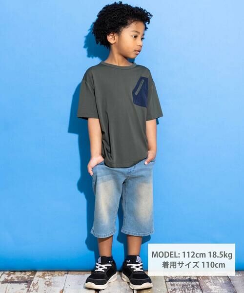 WASK / ワスク デニムパンツ | 6分丈合皮タグストレッチデニムパンツ(100~160cm) | 詳細1