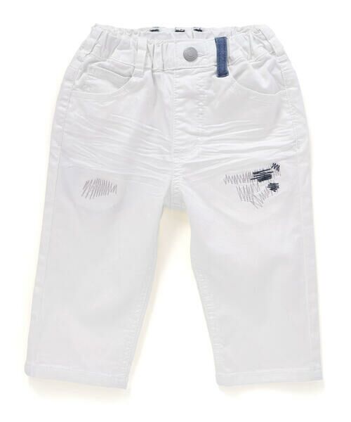 WASK / ワスク デニムパンツ | 6分丈ダメージ配色ストレッチデニムパンツ(110~160cm) | 詳細4