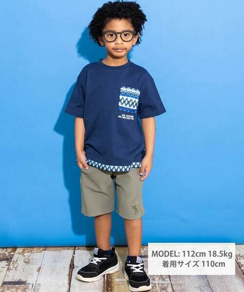 WASK / ワスク ショート・ハーフ・半端丈パンツ | 5分丈サイド切り替え刺しゅうパンツ(100~160cm) | 詳細3