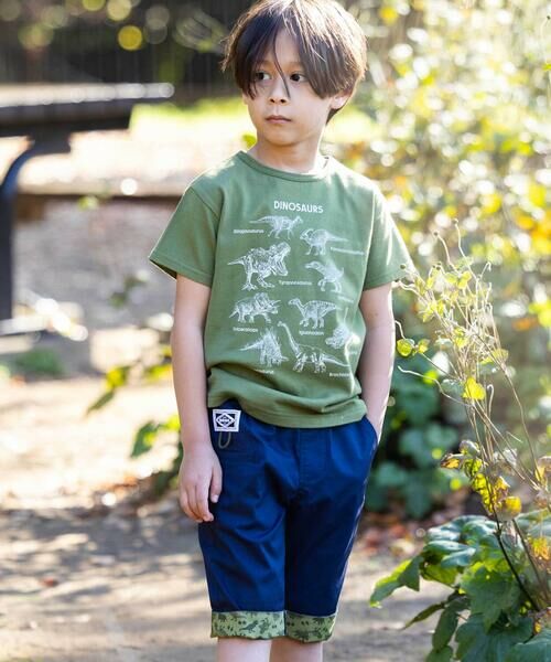 WASK / ワスク ショート・ハーフ・半端丈パンツ | 6分丈裾恐竜柄パンツ(100~160cm) | 詳細2