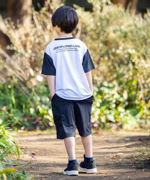 WASK / ワスク Tシャツ | 【接触冷感/速乾】【お揃い】ファスナーポケット配色速乾メッシュTシャツ(110~160cm) | 詳細2