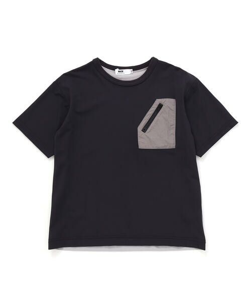 WASK / ワスク Tシャツ | 【接触冷感/速乾】【お揃い】ファスナーポケット配色速乾メッシュTシャツ(110~160cm) | 詳細4