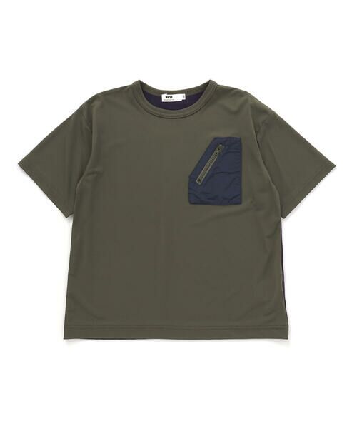 WASK / ワスク Tシャツ | 【接触冷感/速乾】【お揃い】ファスナーポケット配色速乾メッシュTシャツ(110~160cm) | 詳細10