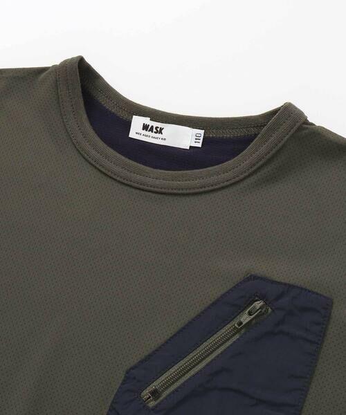 WASK / ワスク Tシャツ | 【接触冷感/速乾】【お揃い】ファスナーポケット配色速乾メッシュTシャツ(110~160cm) | 詳細12
