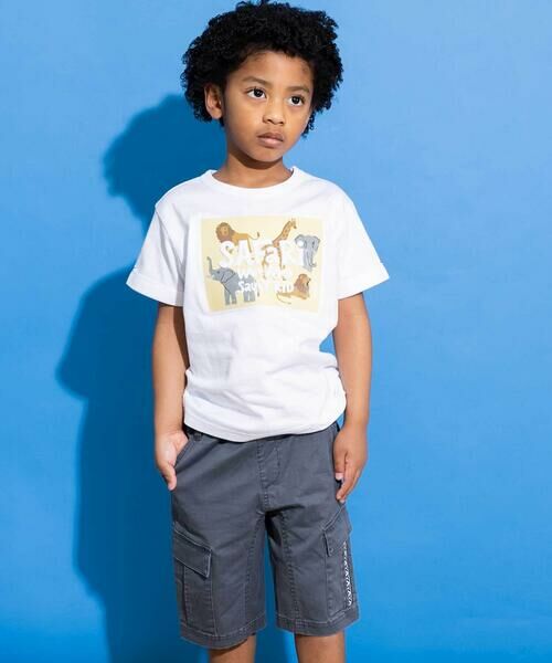WASK / ワスク Tシャツ | 【速乾】アニマルプリントロゴエンボス天竺Tシャツ(80~140cm) | 詳細2