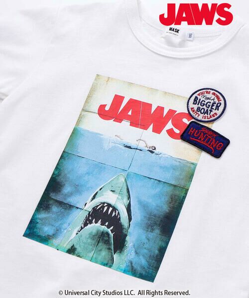 WASK / ワスク Tシャツ | 【JAWS(ジョーズ)】 リアルプリント&ワッペン天竺Tシャツ(100~160cm) | 詳細8