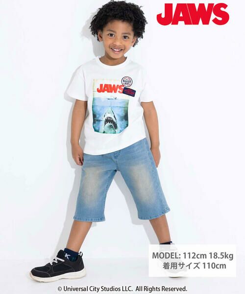 WASK / ワスク Tシャツ | 【JAWS(ジョーズ)】 リアルプリント&ワッペン天竺Tシャツ(100~160cm) | 詳細1