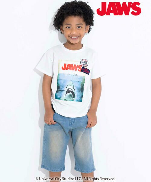WASK / ワスク Tシャツ | 【JAWS(ジョーズ)】 リアルプリント&ワッペン天竺Tシャツ(100~160cm) | 詳細3