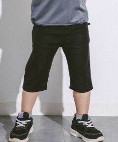 WASK / ワスク ショート・ハーフ・半端丈パンツ | 6分丈ロゴパッチワークリネン調ストレッチパンツ(110~160cm)