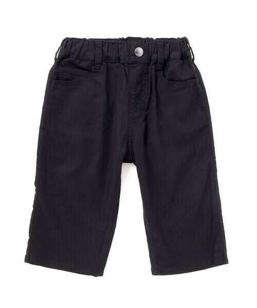 WASK / ワスク ショート・ハーフ・半端丈パンツ | 6分丈ロゴパッチワークリネン調ストレッチパンツ(110~160cm) | 詳細4