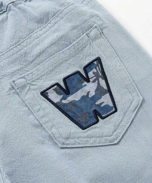 WASK / ワスク ショート・ハーフ・半端丈パンツ | 6分丈ロゴパッチワークリネン調ストレッチパンツ(110~160cm) | 詳細12