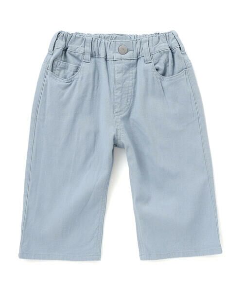 WASK / ワスク ショート・ハーフ・半端丈パンツ | 6分丈ロゴパッチワークリネン調ストレッチパンツ(110~160cm) | 詳細8