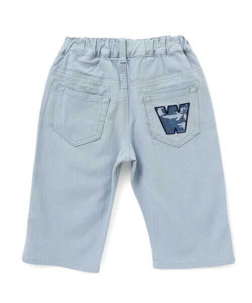 WASK / ワスク ショート・ハーフ・半端丈パンツ | 6分丈ロゴパッチワークリネン調ストレッチパンツ(110~160cm) | 詳細9