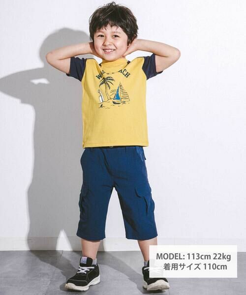 WASK / ワスク カーゴパンツ | 6分丈ガラ切り替えリップストップカーゴパンツ(100~160cm) | 詳細1