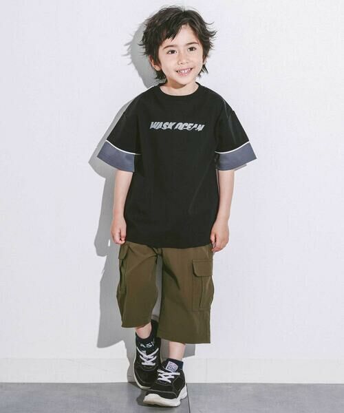 WASK / ワスク カーゴパンツ | 6分丈ガラ切り替えリップストップカーゴパンツ(100~160cm) | 詳細7