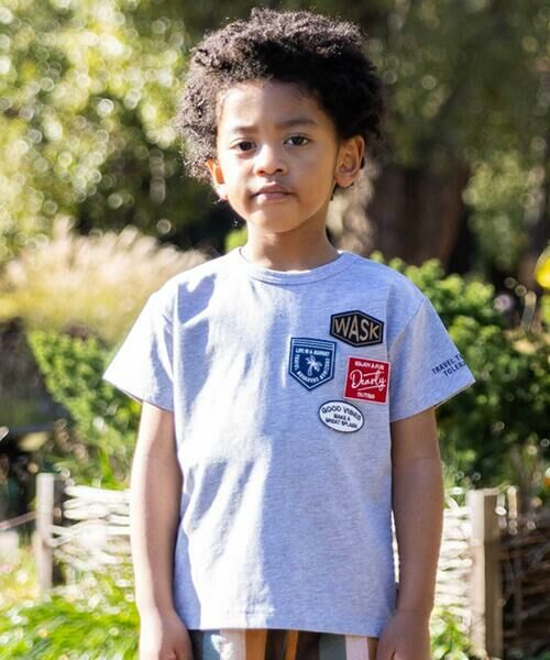 WASK / ワスク Tシャツ | 【接触冷感】ロゴワッペンTシャツ(100~160cm)(グレー)