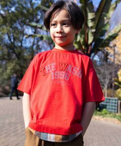 WASK / ワスク Tシャツ | 【接触冷感/速乾】シャツレイヤード風ロゴパッチワークデザインTシャツ(100~160cm)