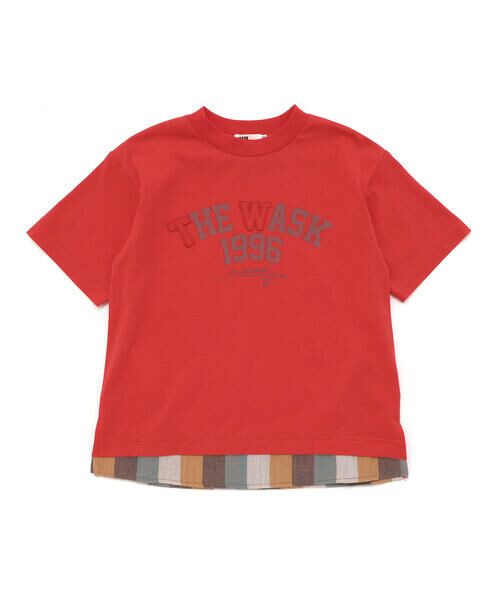 WASK / ワスク Tシャツ | 【接触冷感/速乾】シャツレイヤード風ロゴパッチワークデザインTシャツ(100~160cm) | 詳細4