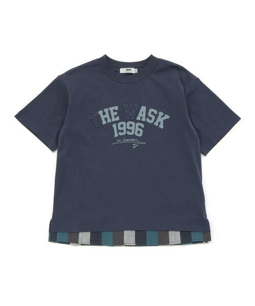 WASK / ワスク Tシャツ | 【接触冷感/速乾】シャツレイヤード風ロゴパッチワークデザインTシャツ(100~160cm) | 詳細9