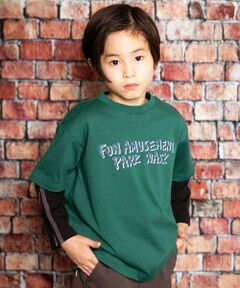 WASK / ワスク セットアップ | ロゴプリントBIG半袖Tシャツ＆袖テープ長袖Tシャツセット(100~160cm)