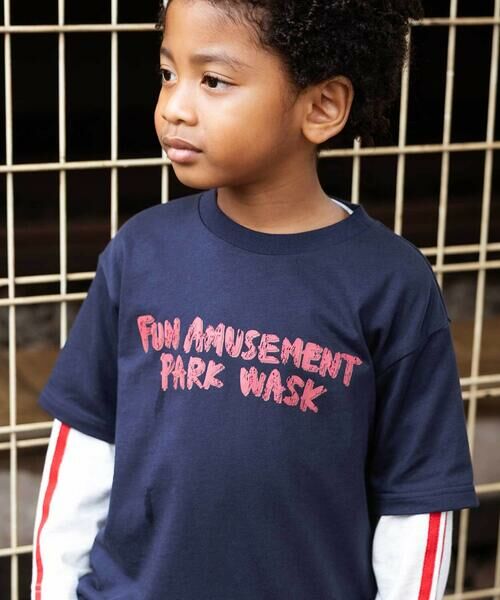 WASK / ワスク セットアップ | ロゴプリントBIG半袖Tシャツ＆袖テープ長袖Tシャツセット(100~160cm) | 詳細2