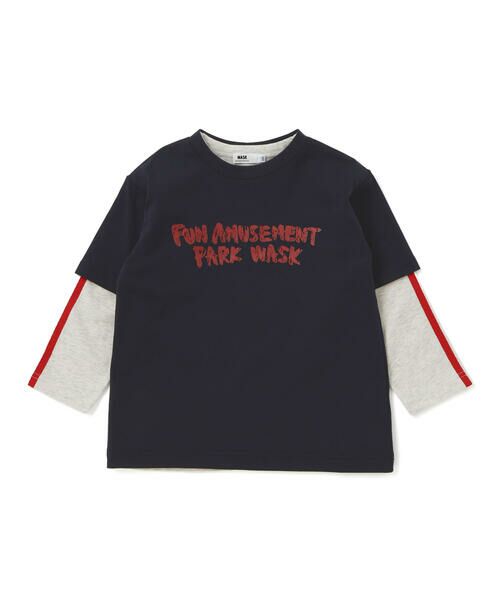 WASK / ワスク セットアップ | ロゴプリントBIG半袖Tシャツ＆袖テープ長袖Tシャツセット(100~160cm) | 詳細3