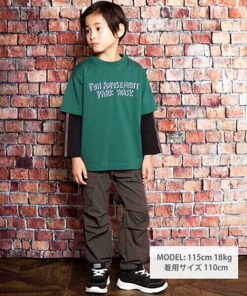 WASK / ワスク セットアップ | ロゴプリントBIG半袖Tシャツ＆袖テープ長袖Tシャツセット(100~160cm) | 詳細19