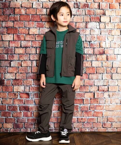 WASK / ワスク セットアップ | ロゴプリントBIG半袖Tシャツ＆袖テープ長袖Tシャツセット(100~160cm) | 詳細21