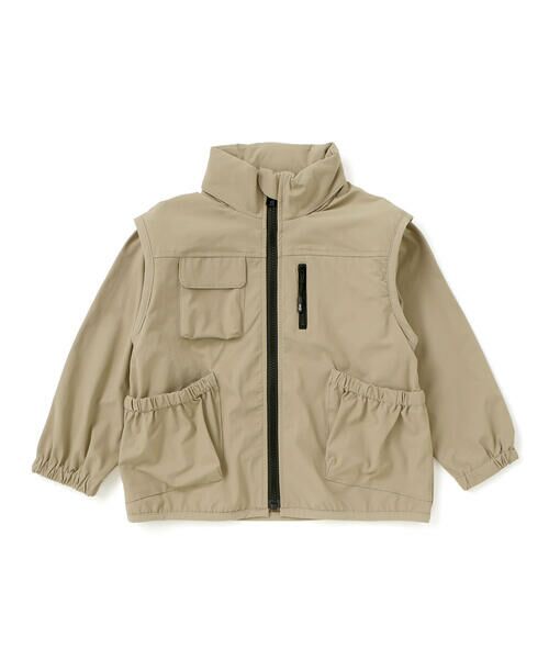 WASK / ワスク ナイロンジャケット | 袖取り外しワークポケットジャケット(100~160cm) | 詳細17