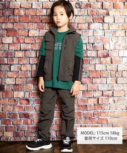 WASK / ワスク カーゴパンツ | タック裾ゴムカーゴパンツ(100~160cm) | 詳細1