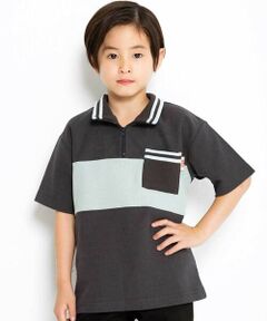 WASK / ワスク Tシャツ | ハーフジップパイル半袖BIGTシャツ(110~160cm)