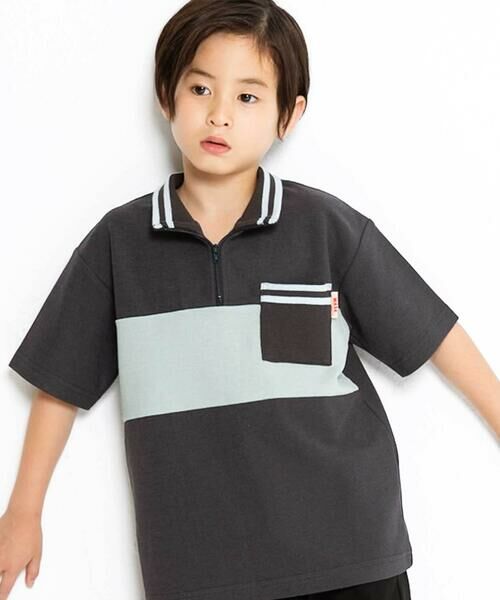 WASK / ワスク Tシャツ | ハーフジップパイル半袖BIGTシャツ(110~160cm) | 詳細3