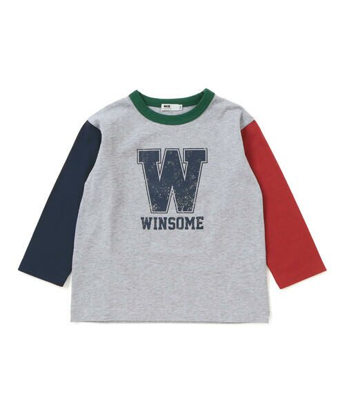 WASK / ワスク Tシャツ | カラフル袖ロゴプリントロング長袖Tシャツ(100~160cm) | 詳細11