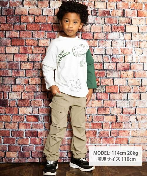 WASK / ワスク Tシャツ | 袖取り外し恐竜プリント長袖Tシャツ(80~160cm) | 詳細1