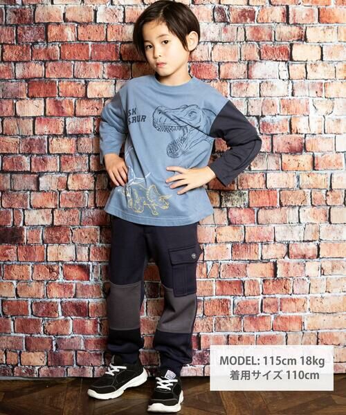 WASK / ワスク Tシャツ | 袖取り外し恐竜プリント長袖Tシャツ(80~160cm) | 詳細5
