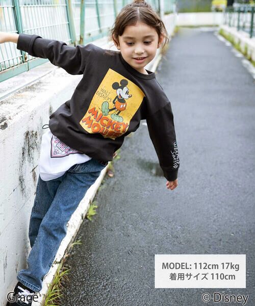 WASK / ワスク Tシャツ | 【Disney(ディズニー)】<ミッキーマウス>ドロストBIGTシャツ | 詳細1