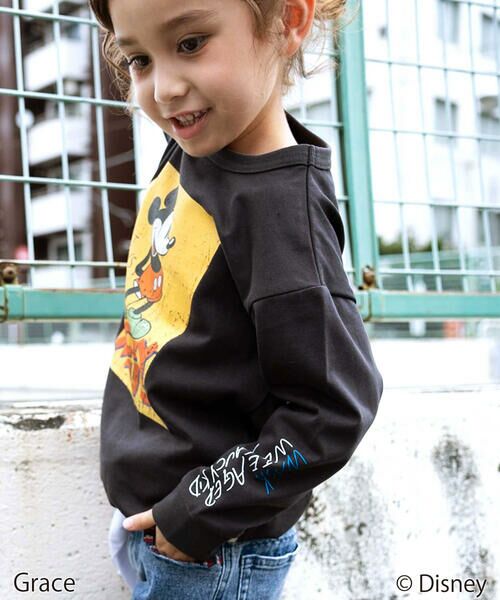 WASK / ワスク Tシャツ | 【Disney(ディズニー)】<ミッキーマウス>ドロストBIGTシャツ | 詳細2