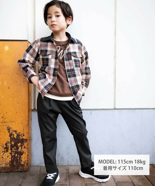 WASK / ワスク シャツ・ブラウス | 配色胸ポケットカルゼチェックシャツ(100~160cm) | 詳細1