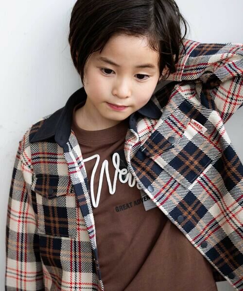 WASK / ワスク シャツ・ブラウス | 配色胸ポケットカルゼチェックシャツ(100~160cm) | 詳細2