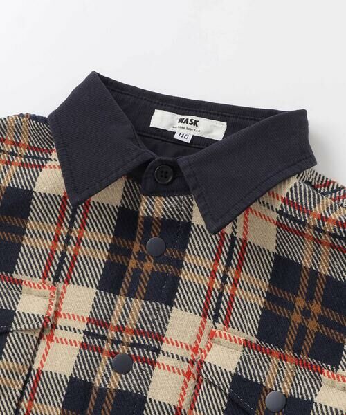 WASK / ワスク シャツ・ブラウス | 配色胸ポケットカルゼチェックシャツ(100~160cm) | 詳細5