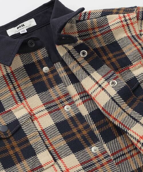 WASK / ワスク シャツ・ブラウス | 配色胸ポケットカルゼチェックシャツ(100~160cm) | 詳細8
