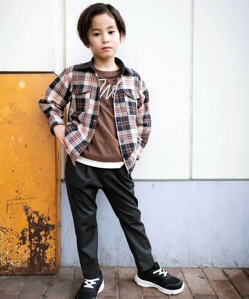 WASK / ワスク チノ・ワークパンツ | メランジタックテーパードパンツ(100~160cm) | 詳細2