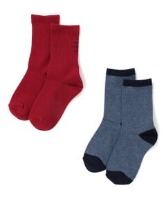 WASK / ワスク ソックス | ロゴ＆メランジ２P ソックス(15~24cm)