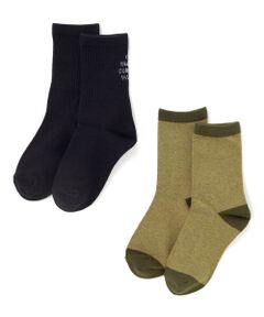 WASK / ワスク ソックス | ロゴ＆メランジ２P ソックス(15~24cm)