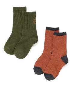 WASK / ワスク ソックス | ロゴ＆メランジ２P ソックス(15~24cm)