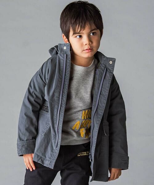 WASK/ワスク リップストップ&ボア3WAYコート(110~160cm) ブラック 110cm