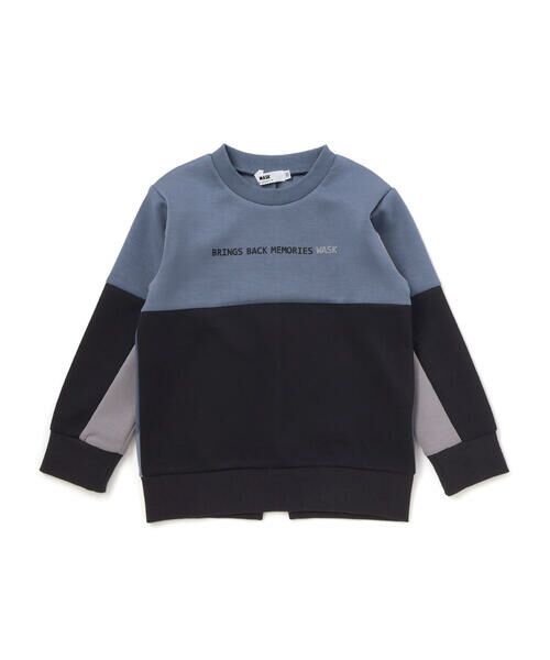 WASK / ワスク スウェット | ロゴプリント配色トレーナー(110~160cm)(ブルー)